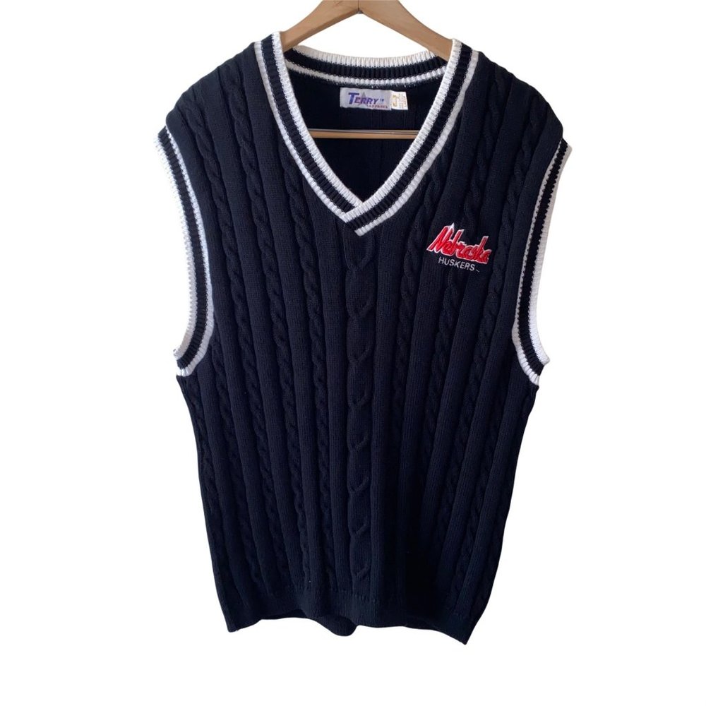 Vintage Nebraska Huskers Sweater Vest 80s/90s - Large